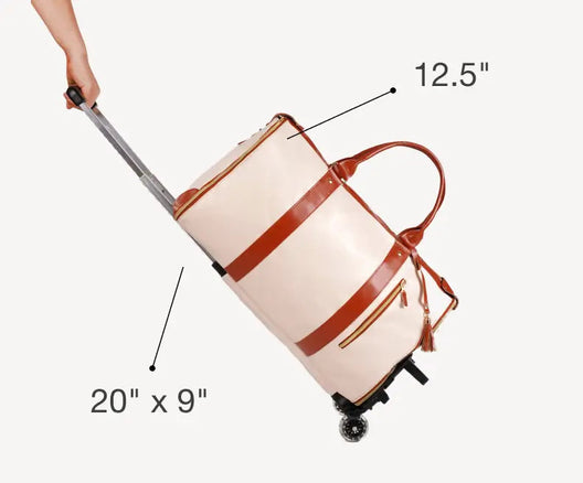 Fits in the overhead locker, no baggage fees